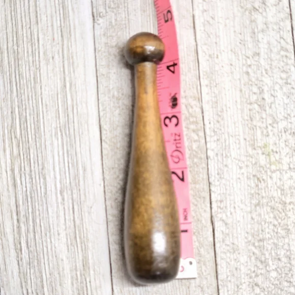 Vintage Wooden Mortar and Pestle Set Collectible Kitchen Decor - Picture 8 of 9